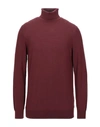 Alpha Studio Turtlenecks In Maroon