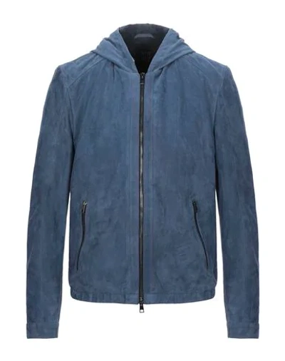Afg' 1972 Leather Jacket In Slate Blue
