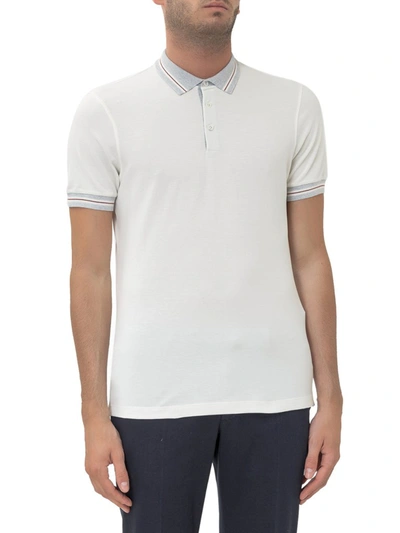 Brunello Cucinelli Contrast Detail Polo Shirt In White