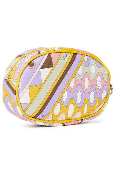Emilio Pucci Leather-trimmed Printed Coated-canvas Cosmetics Case In Lilac