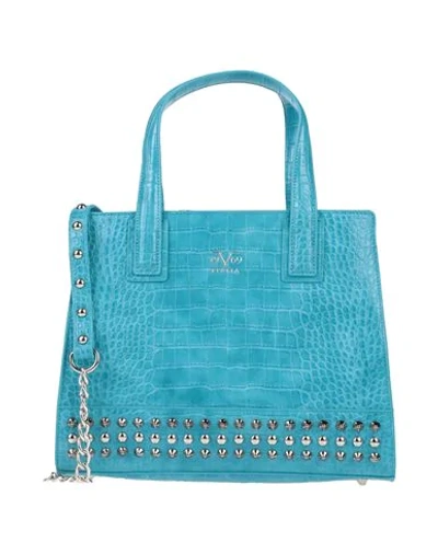 19v69 By Versace Handbags In Turquoise
