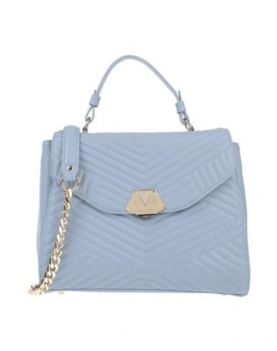 19v69 By Versace Handbags In Pastel Blue