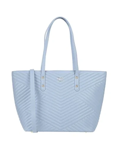 19v69 By Versace Handbags In Sky Blue
