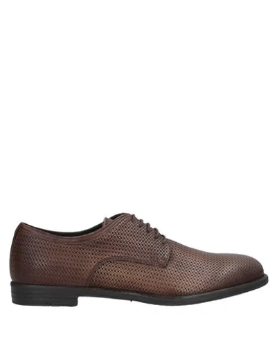 Angelo Nardelli Lace-up Shoes In Dark Brown