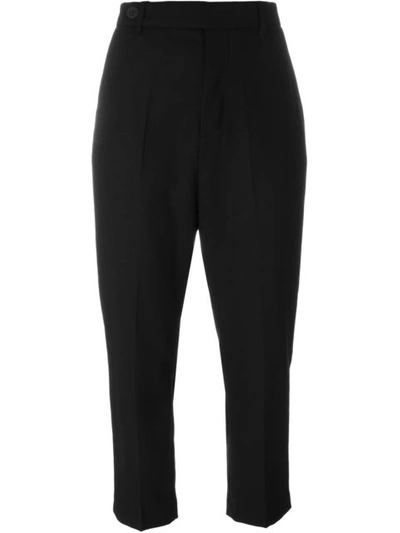 Rick Owens High-waisted Cropped Trousers - Black