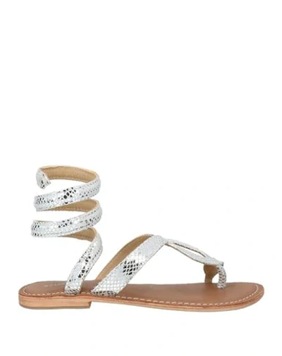 Cb Fusion Toe Strap Sandals In Silver