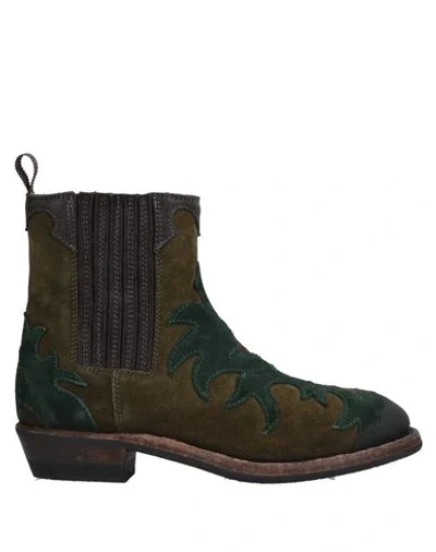 A Trois Ankle Boot In Military Green