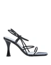 Proenza Schouler Square-toe Leather Sandals In Black