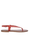 Brunello Cucinelli Toe Strap Sandals In Red