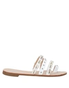 Caffenero Toe Strap Sandals In White