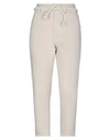 Merci .., Woman Pants Beige Size 2 Cotton, Lycra