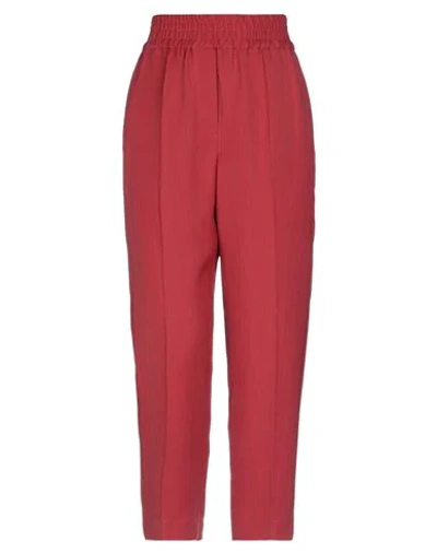 Brunello Cucinelli Pants In Brick Red