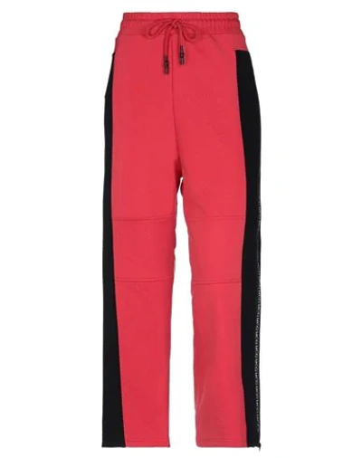 Mcq By Alexander Mcqueen Two-tone Printed French Cotton-terry Track Pants In Red