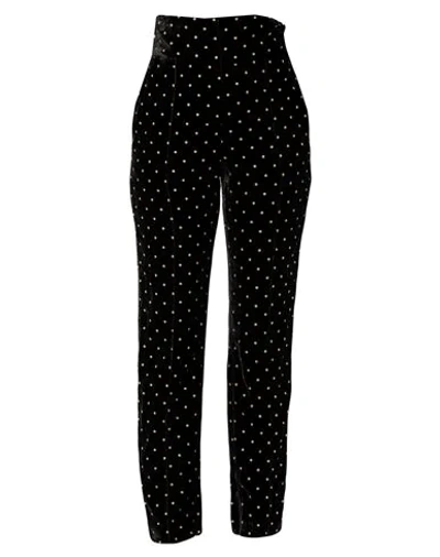 Alexandre Vauthier Glittered Polka-dot Velvet Tapered Pants In Black