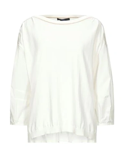 Blue Les Copains Sweaters In White