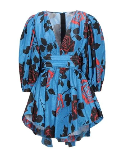 Msgm Short Dresses In Azure