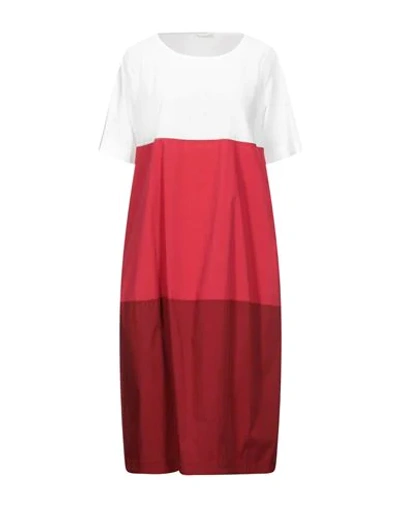 Anna Seravalli Midi Dresses In Brick Red