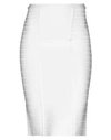 Herve Leger Knee Length Skirt In White