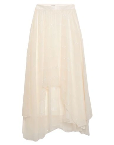 Brunello Cucinelli Long Skirts In Ivory