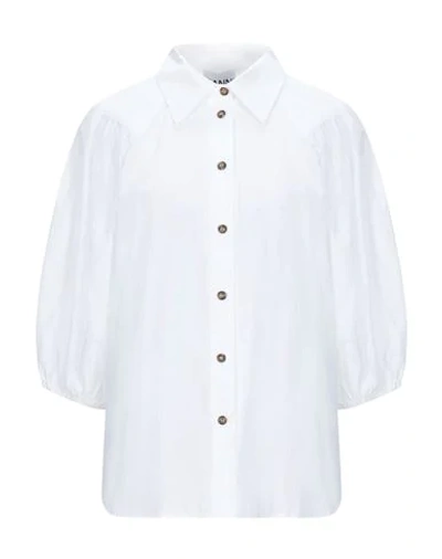 Ganni Woman Shirt White Size 10/12 Cotton