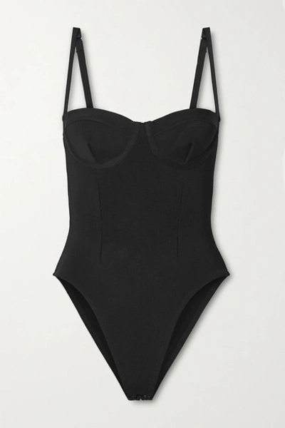 Haight Vintage Stretch-knit Underwired Swimsuit In Black