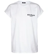 Balmain Flocked-logo Crew Neck T-shirt In White