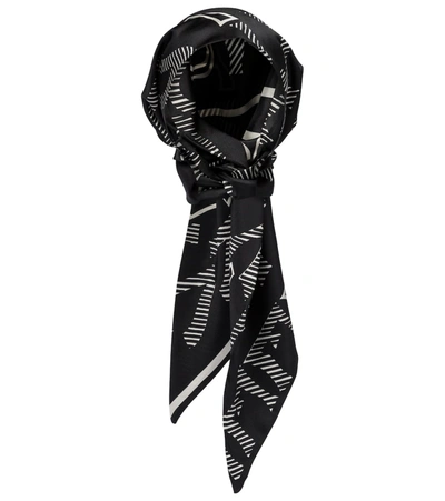 Valentino Silk Twill Headscarf In Black