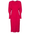 Isabel Marant Venia Long Sleeve Velvet Dress In Red