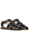Gabriela Hearst Lynn Leather Fisherman Sandals In Black