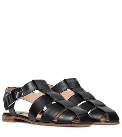 Gabriela Hearst Lynn Flat Gladiator Sandals In Black