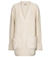 MONCLER FAUX FUR, WOOL AND CASHMERE CARDIGAN,P00543461
