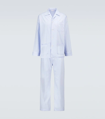 Derek Rose Stowe 31 Cotton Pyjama Set In Blue