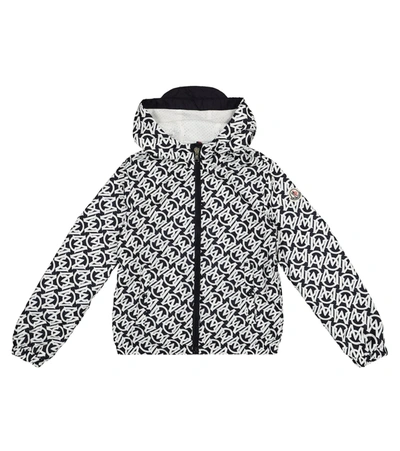 Moncler Kids' Anastasios Print Hooded Windbreaker Black