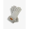 Ugg Turn Cuff Shearling Gloves In Light Grey