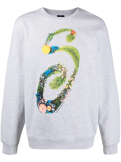 Stussy Graphic-print Sweatshirt In Grey