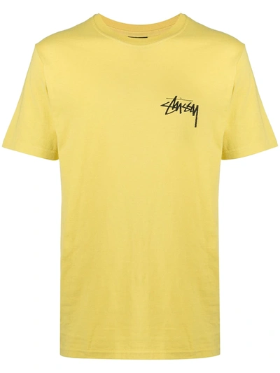 Stussy Graphic-print T-shirt In Yellow