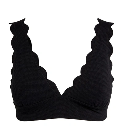 Marysia Santa Clara Scalloped Bikini Top In Black