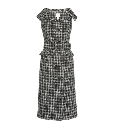 Huishan Zhang Domino Double-breasted Belted Tweed Dress