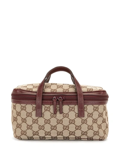 Pre-owned Gucci Gg 图案手提包 In Brown