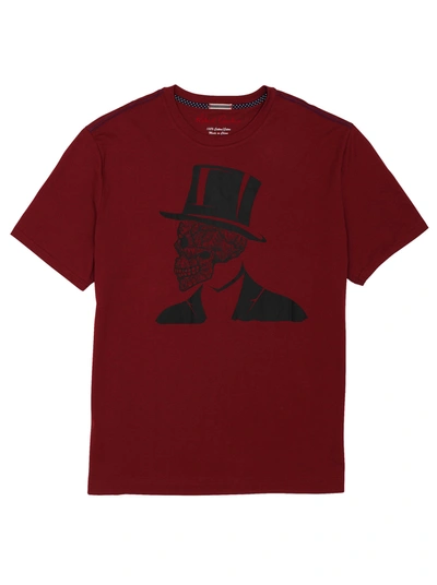 Robert Graham Skull Top Hat T-shirt Big In Burgundy