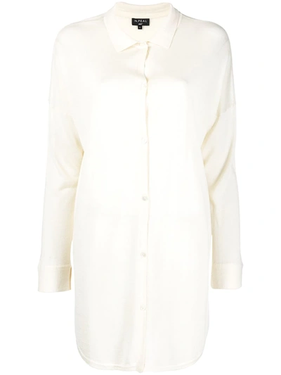 N•peal Longline Silk-cashmere Blend Shirt In Neutrals