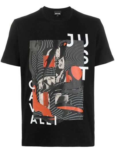Just Cavalli Graphic Print T-shirt In Black
