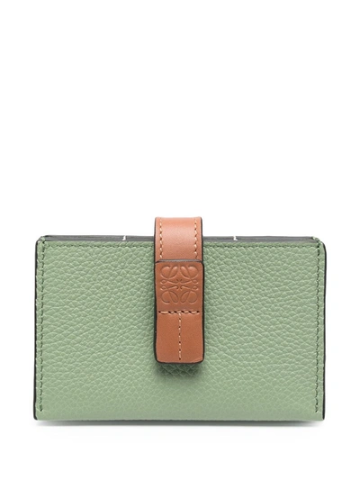Loewe Accordion Leather Cardholder In Green