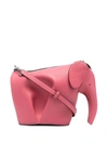 Loewe Mini Elephant Leather Crossbody Bag In Pink & Purple