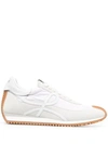 Loewe Suede & Tech Flow Runner Low Sneakers In White