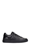 Balmain Black Low Top Sneakers With Logo In Leather In Black