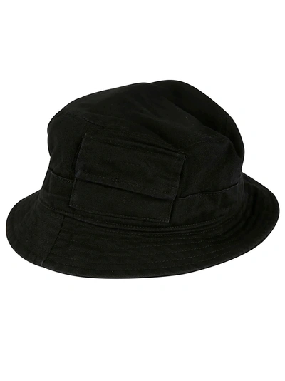 Heron Preston Cotton Twill Bucket Hat In Black