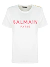 BALMAIN WHITE COTTON T-SHIRT,VF11350B001 GBY