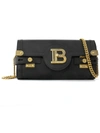 BALMAIN BLACK LEATHER B-BUZZ 23 CLUTCH BAG,11682138