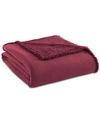 Shavel Micro Flannel To Sherpa Blanket, Full/queen In Wine